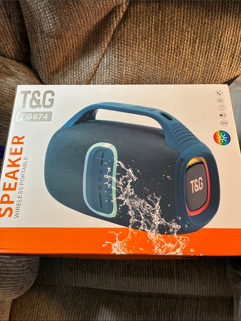 T&G Wireless Portable Speaker - Blue with Multicolor LED